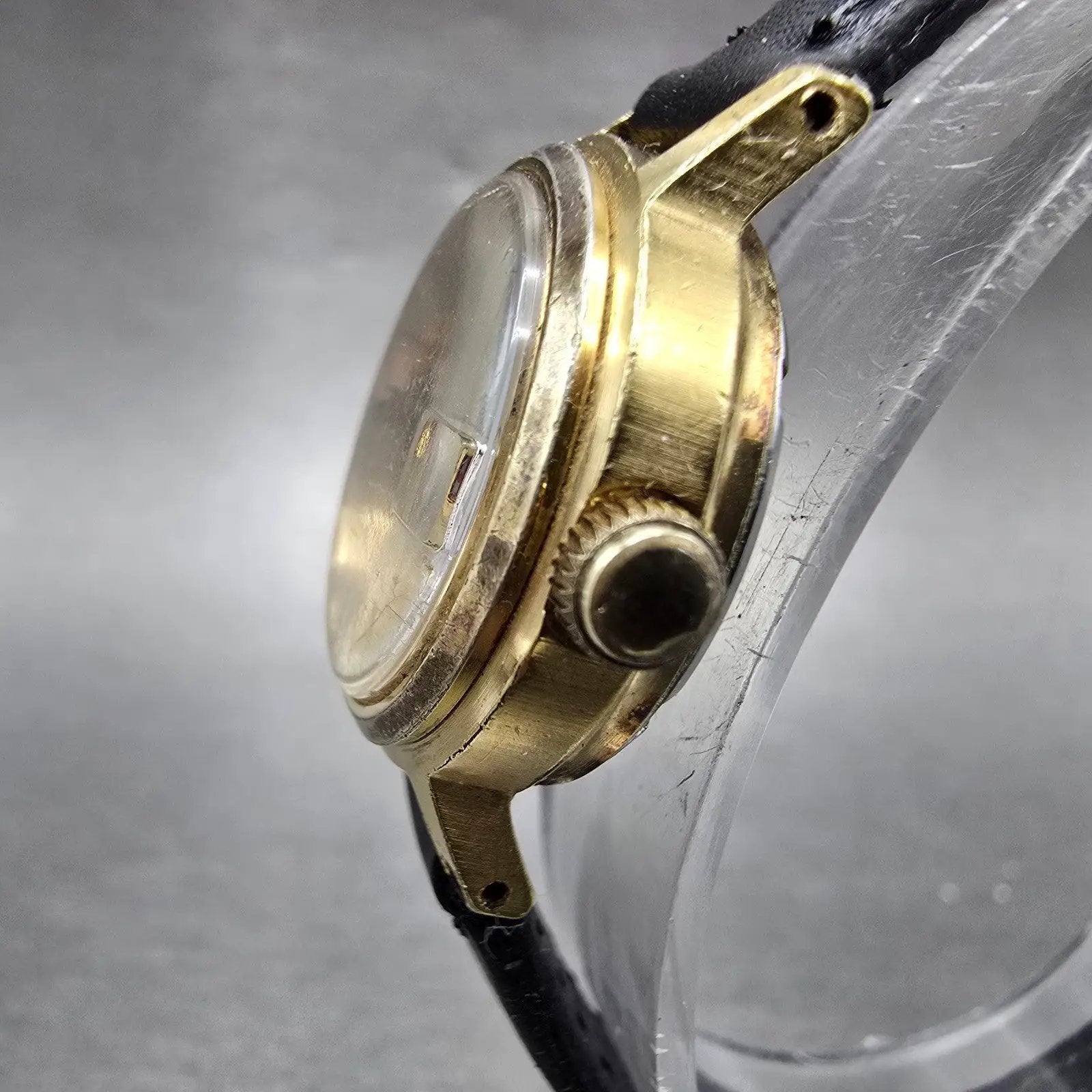 Seiko Automatic Watch Women 24mm Champagne Dial Gold Tone Date 2205-0599 Runs2