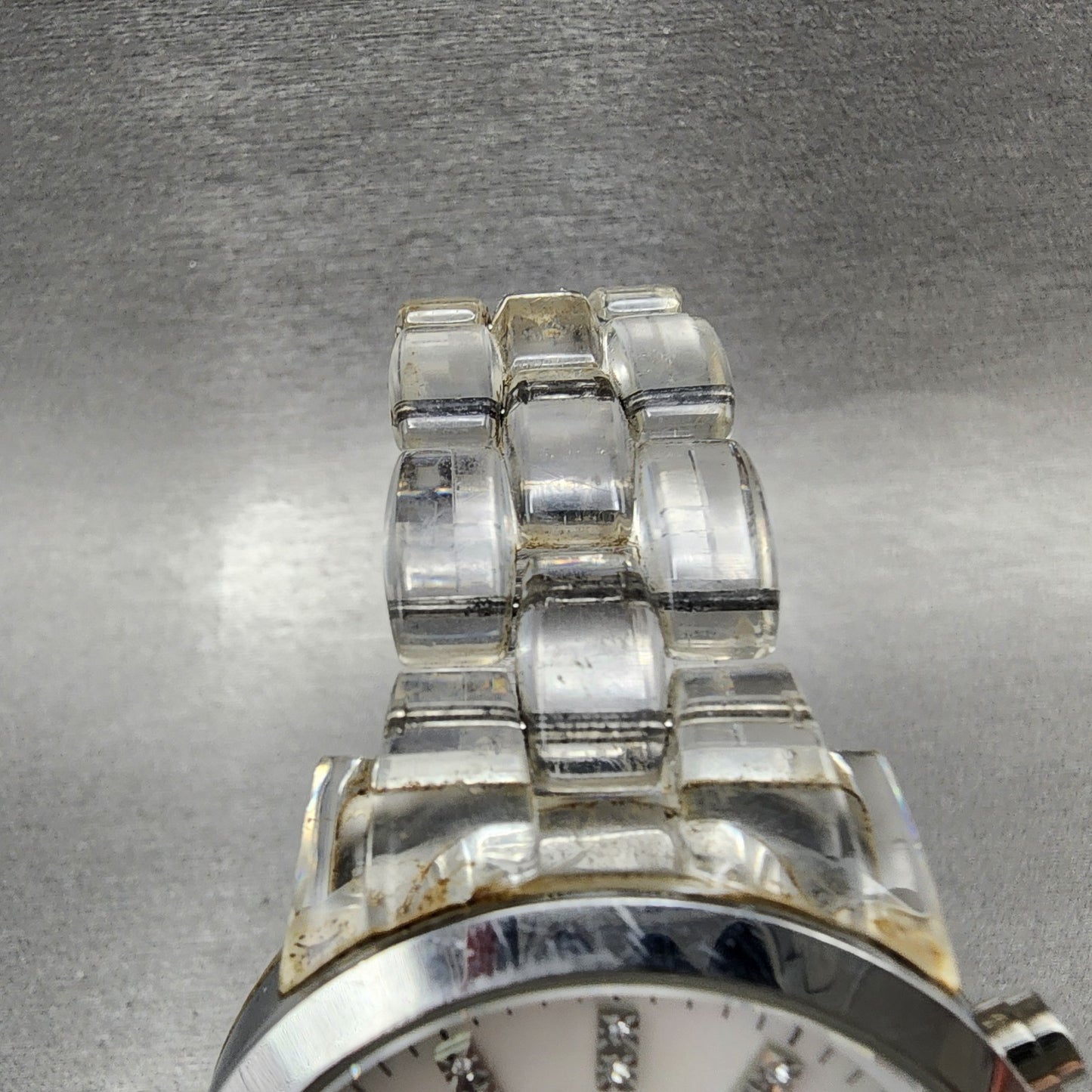 Michael Kors Chronograph Watch Women 43mm MOP Dial Clear Case MK5235 New Battery4