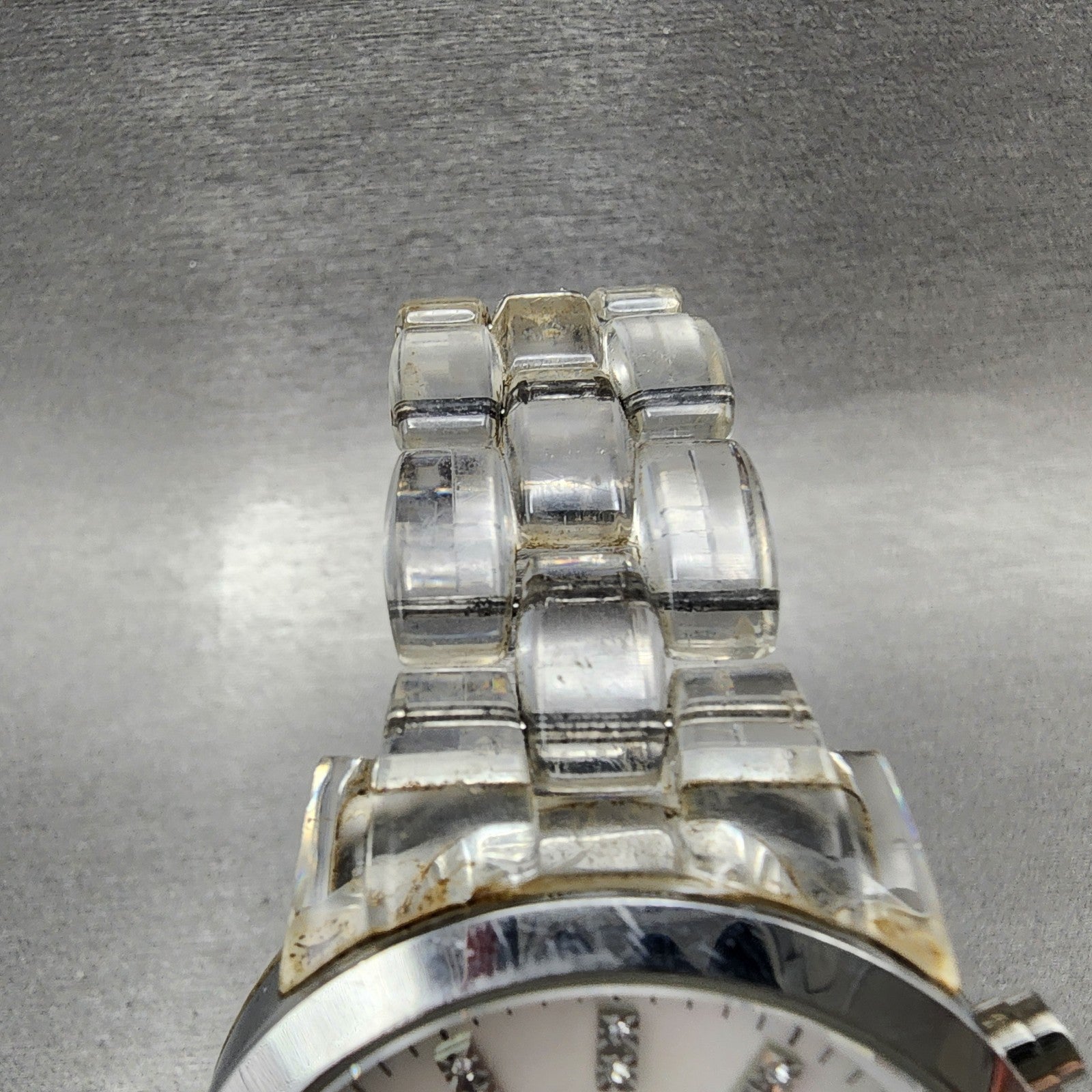 Michael Kors Chronograph Watch Women 43mm MOP Dial Clear Case MK5235 New Battery4
