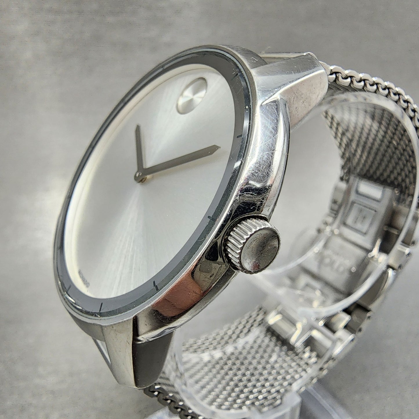 Movado Bold Watch Men 43mm Silver Dial Silver Tone 3600260 New Battery2