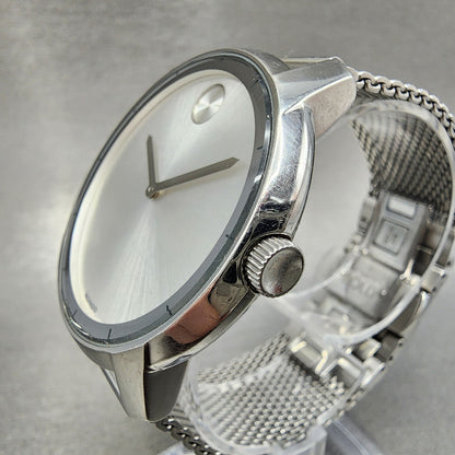 Movado Bold Watch Men 43mm Silver Dial Silver Tone 3600260 New Battery2