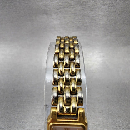 Seiko Tank Watch Women 13mm Silver Tone Gold Tone Rectangle 2e206859 NewBattery4