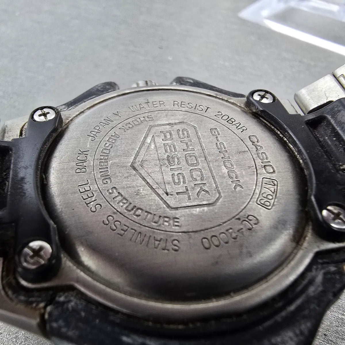 Casio G-Shock GC-2000 Watch Men 45mm Black Dial Black Silver Round VTG PARTS10