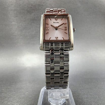Bulova Tank Watch Women 22mm Silver Dial Steel Rectangle 96L006 New Battery5