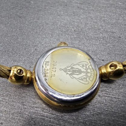 Gucci Watch Women 20mm Black Dial Gold Plated Round 2047L New Battery Vintage9