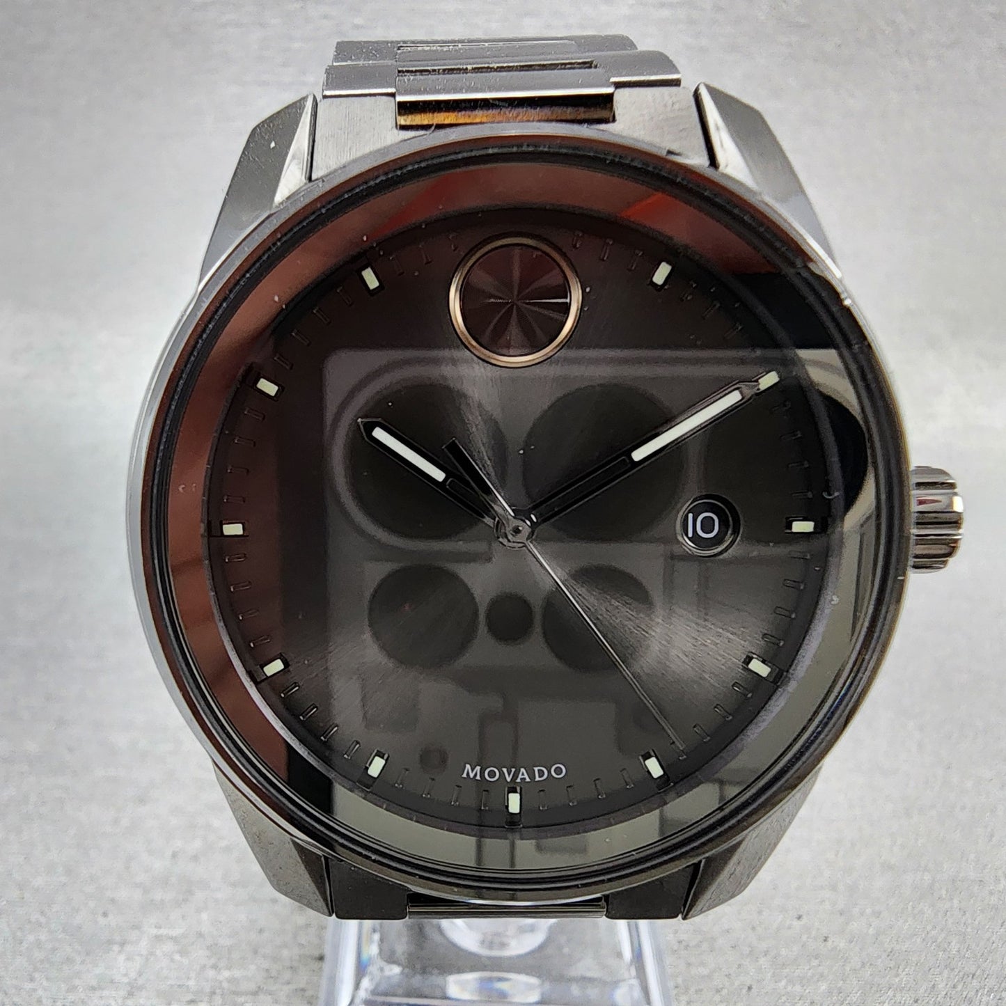 Movado Bold Verso Watch Men 42mm Black Dial Black Case Date Round 3600860 NewBat1