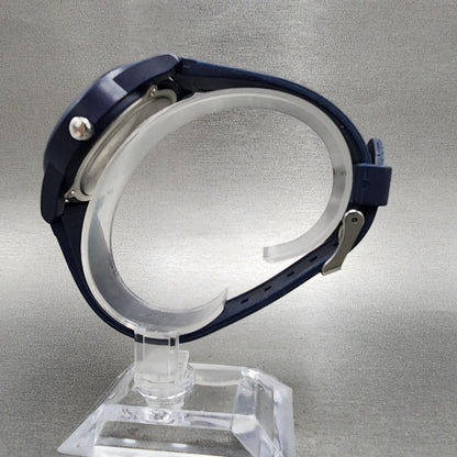 Citizen Q&Q Watch Men 40mm Blue Dial Blue Tone Round Resin Band New Battery