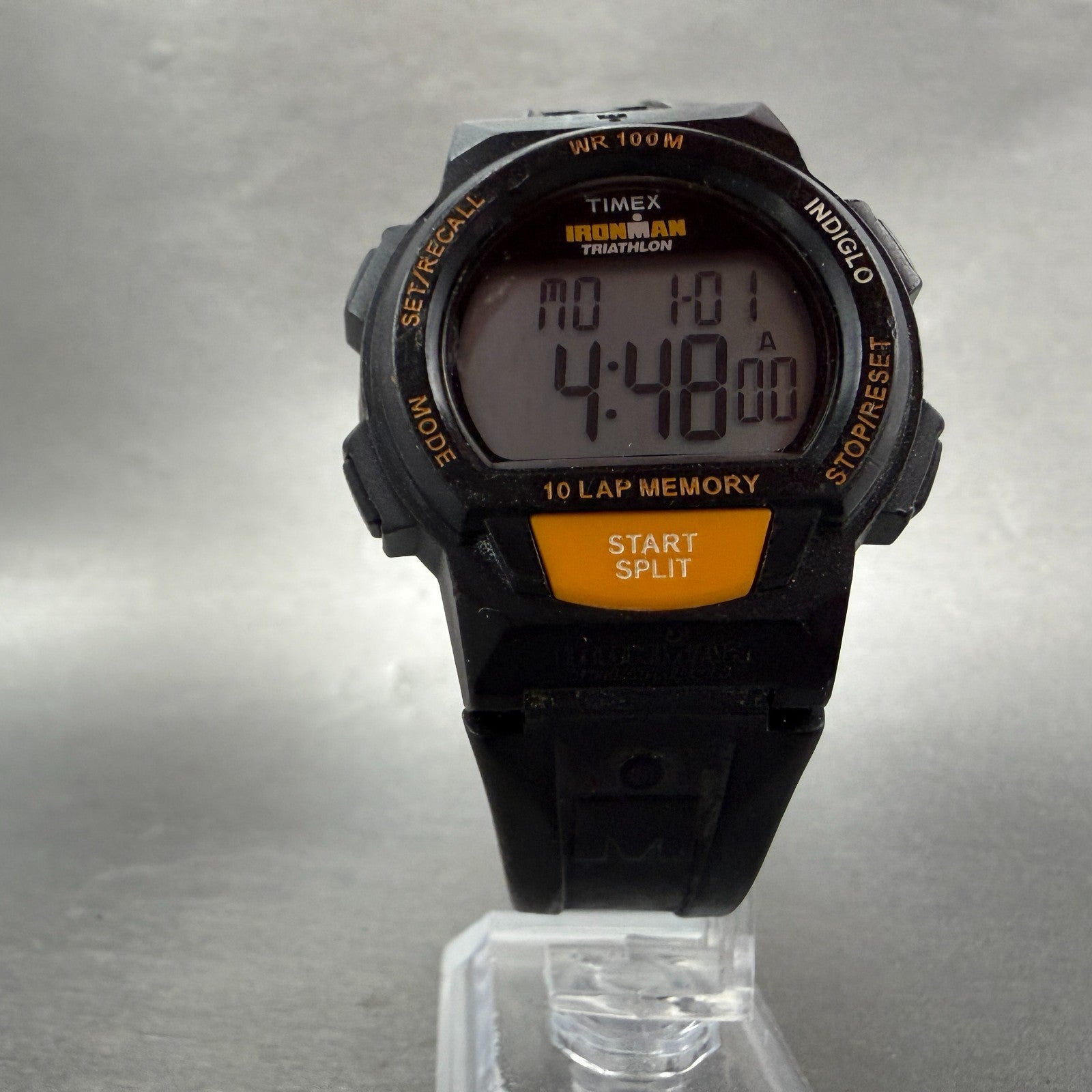 Timex Ironman Triathlon Watch men 39mm Digital Black Alarm Chrono New Battery5