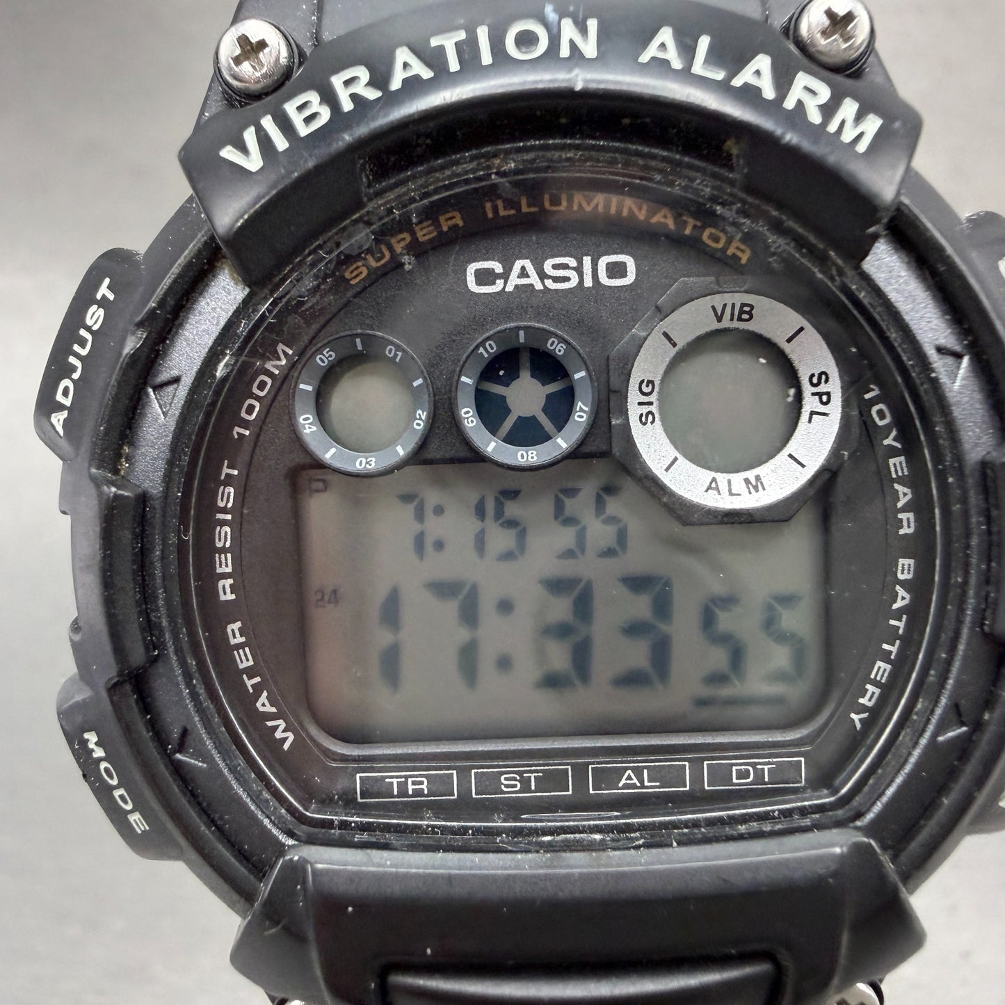 Casio W-735H Watch Men 45mm Digital Black Vibration Alarm Chrono New Battery PTY1