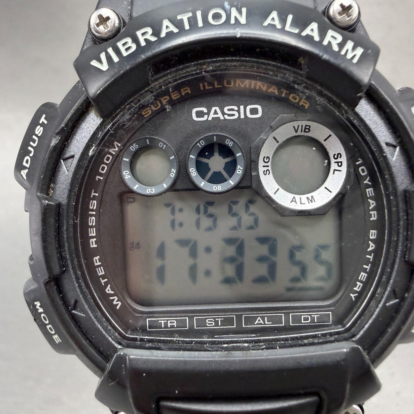 Casio W-735H Watch Men 45mm Digital Black Vibration Alarm Chrono New Battery PTY1