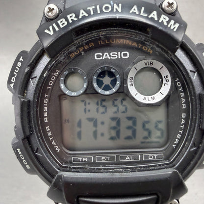 Casio W-735H Watch Men 45mm Digital Black Vibration Alarm Chrono New Battery PTY1