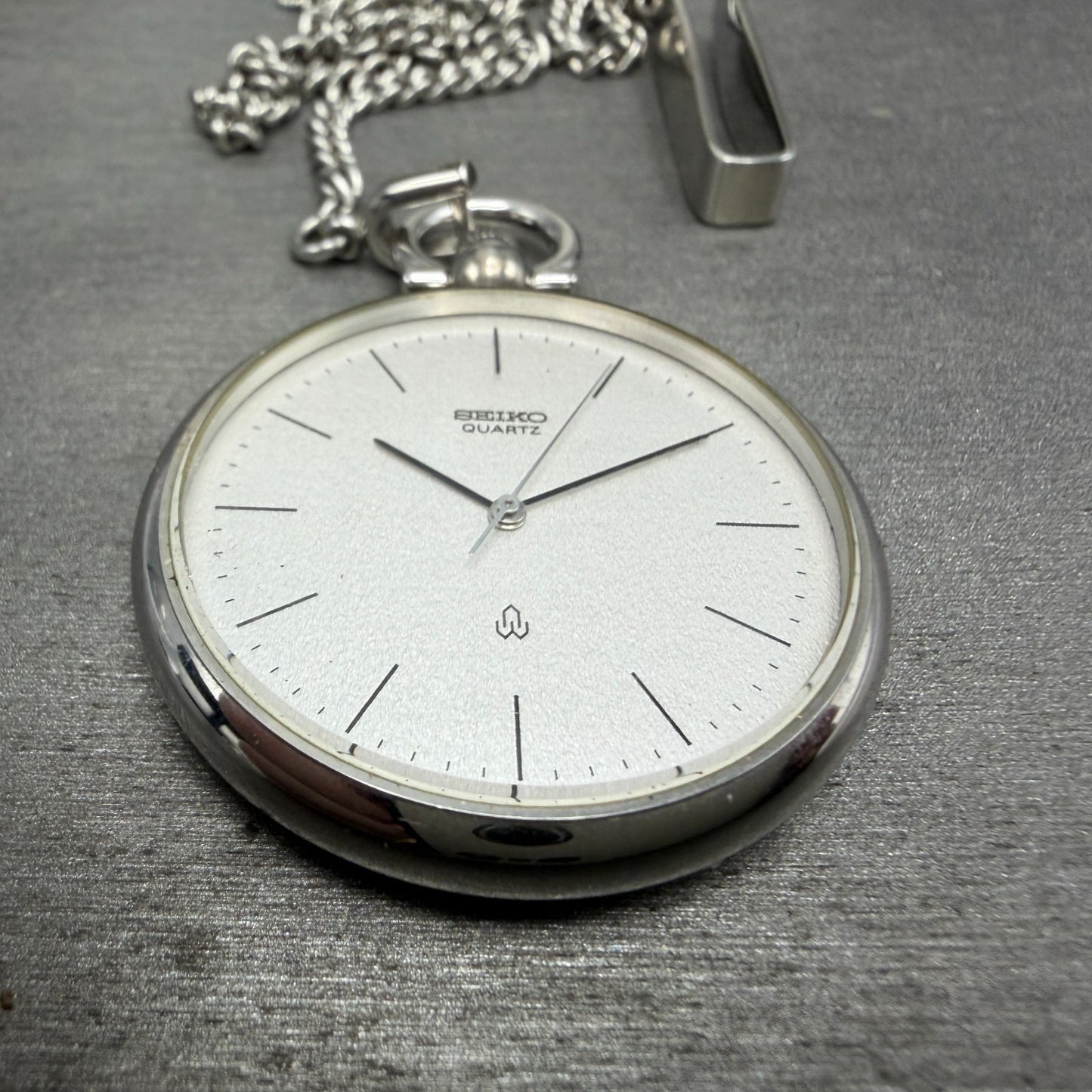 Seiko Pocket Watch Men 37mm Silver Dial Silver Tone Round 2621-0120 New Battery2