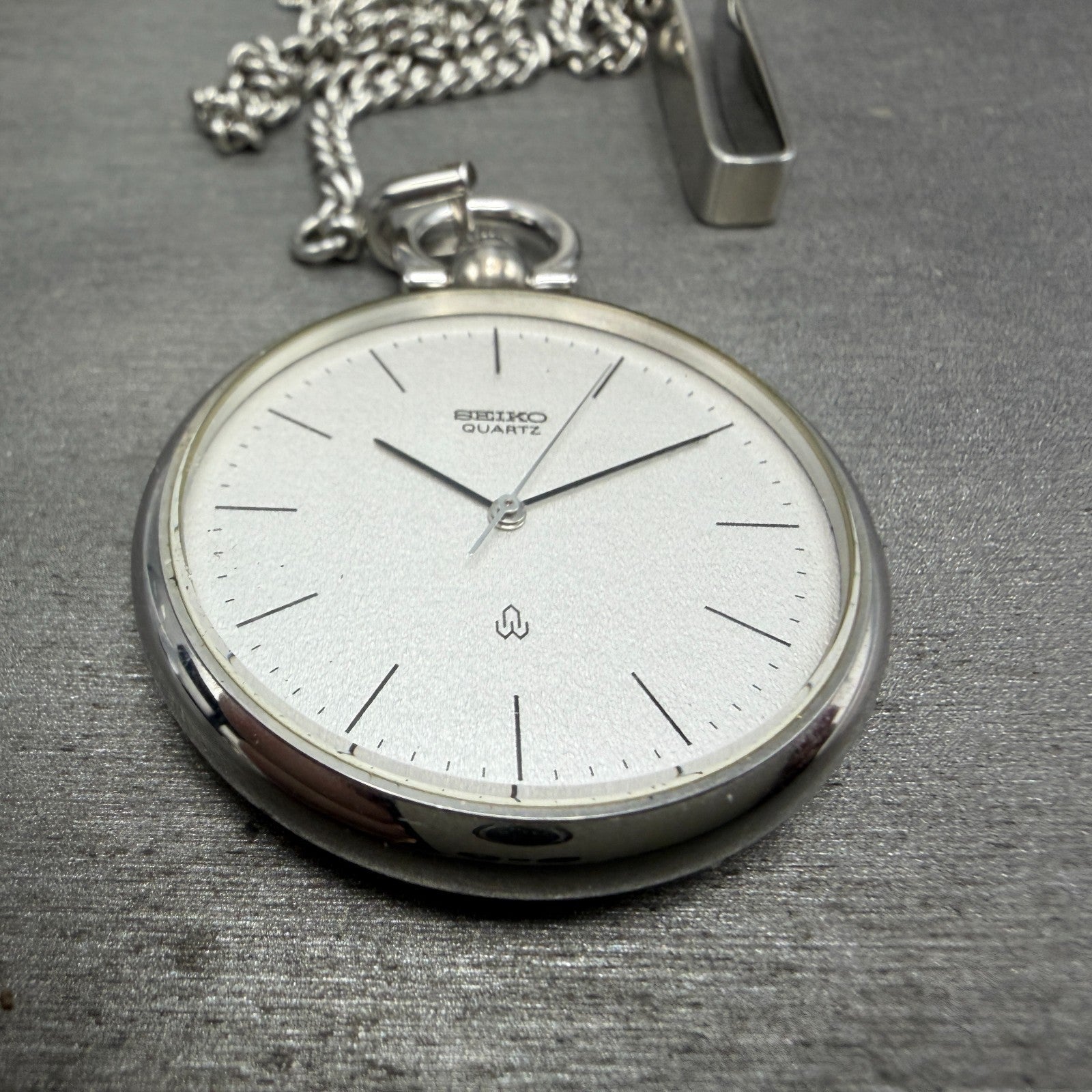 Seiko Pocket Watch Men 37mm Silver Dial Silver Tone Round 2621-0120 New Battery2