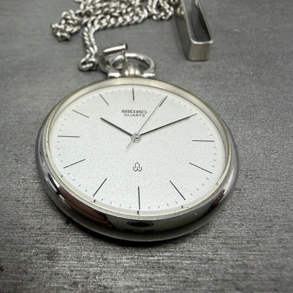 Seiko Pocket Watch Men 37mm Silver Dial Silver Tone Round 2621-0120 New Battery2