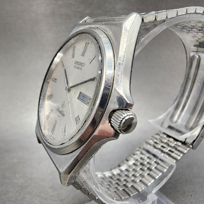 Seiko SilverWave Watch Men 35mm Silver  Dial Steel Daydate 59337020 New Battery2