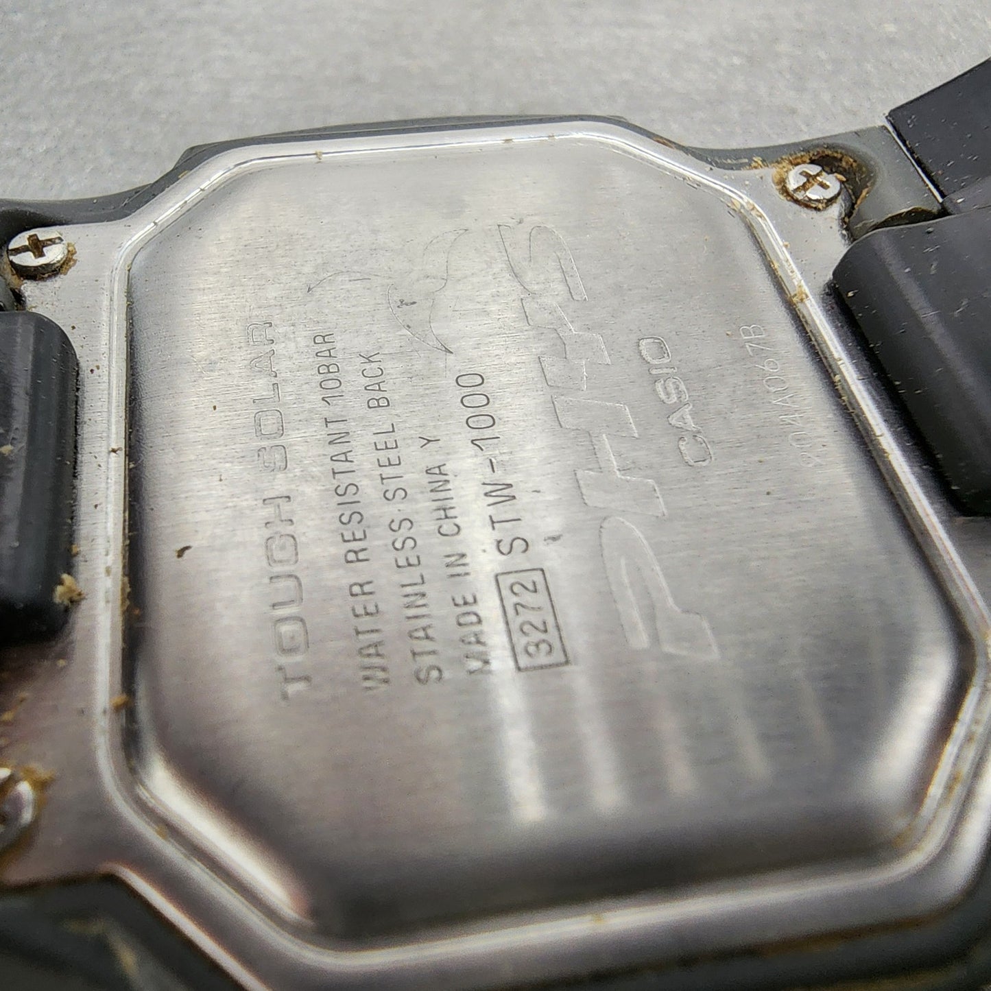 Casio PHY STW1000 Watch Men 42mm Digital Black Tone Alarm Chrono Rectangle Runs9