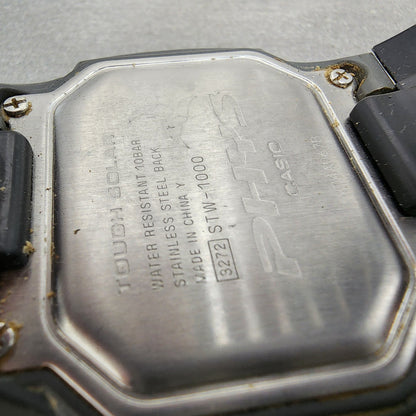 Casio PHY STW1000 Watch Men 42mm Digital Black Tone Alarm Chrono Rectangle Runs9