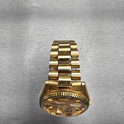 Seiko SQ President Watch Men 36mm Gold Dial Gold Tone Daydate 5Y23-8A69 New Batt4