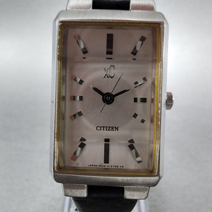 Citizen XC Tank Watch Women 19mm Silver Dial Silver Tone Rectangle New Battery