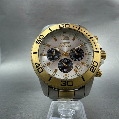 Invicta Pro Diver Chrono Watch Men 45mm Champagne Dial Two Tone 17399 New Batt5