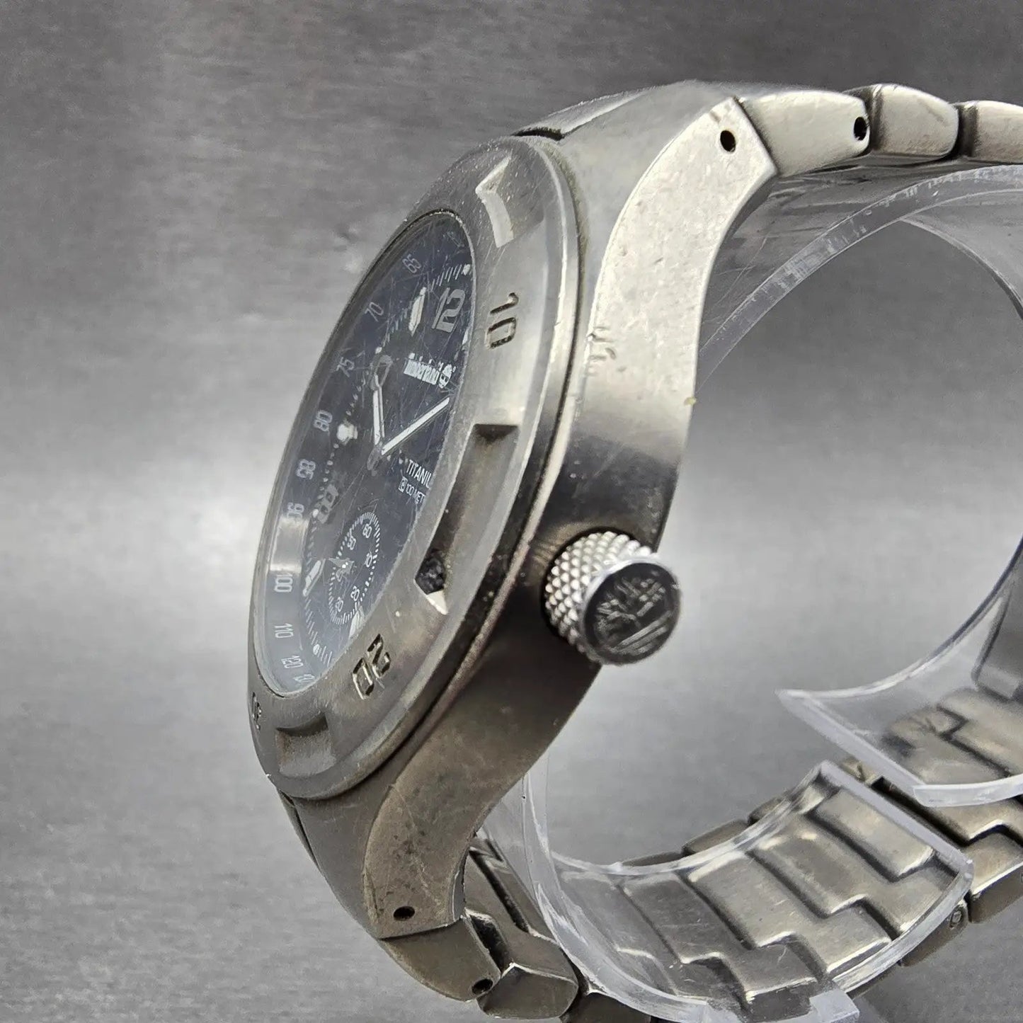 Timberland Watch Men 40mm Black Dial Titanium Small Seconds Round  New battery2