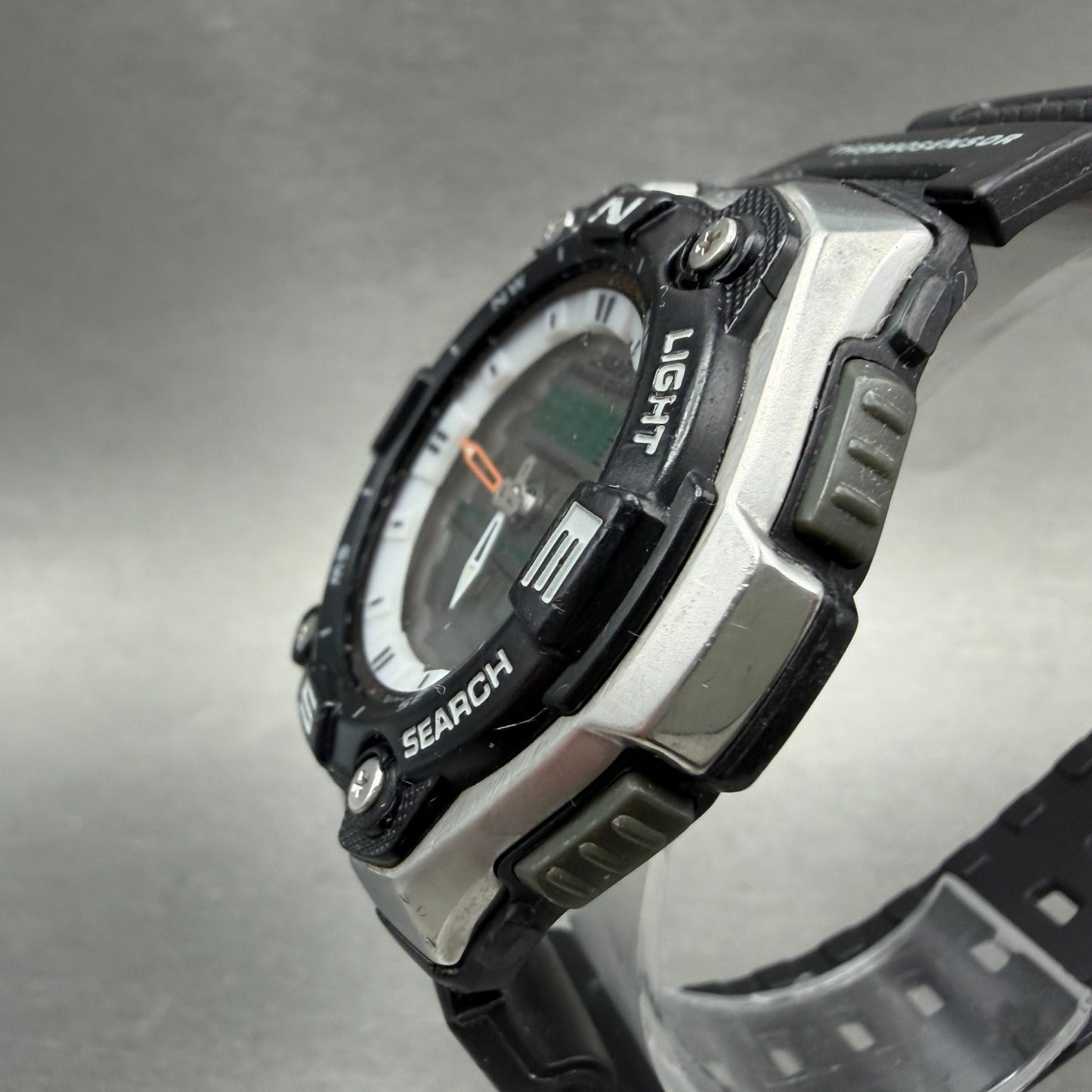 Casio Fishing Gear Watch Men 46mm Analog Digital Black Silver AQW-101 New BattAD2