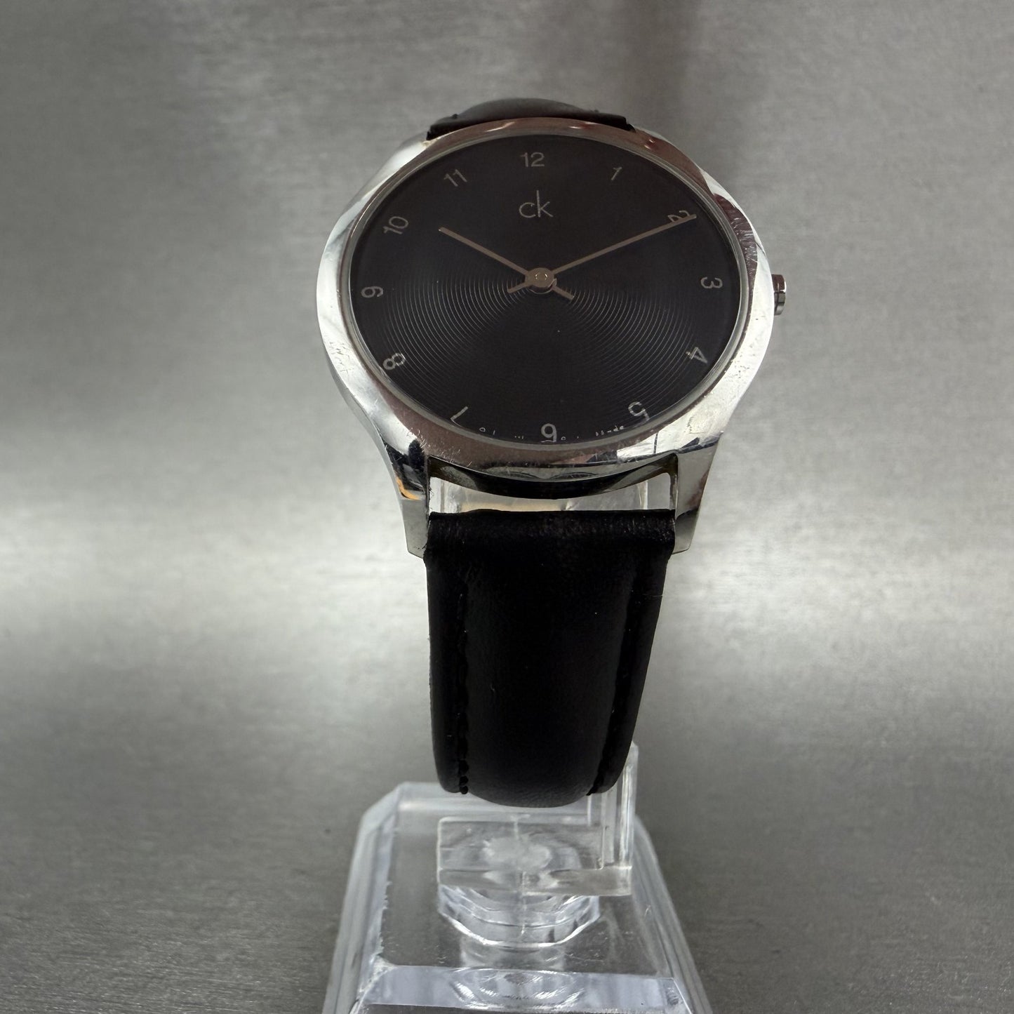 Calvin Klein Watch Men 32mm Black Dial Silver Tone Round K26221 New Battery5