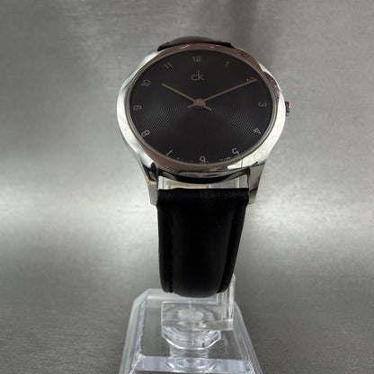Calvin Klein Watch Men 32mm Black Dial Silver Tone Round K26221 New Battery5