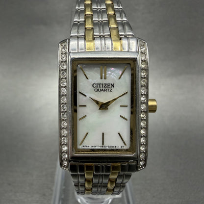 Citizen Tank Watch Women 19mm MOP Dial Two Tone 5920S063663 New Battery0