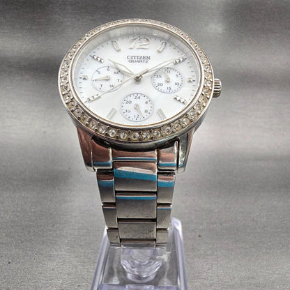 Citizen Watch Women 35mm MOP Dial Silver Tone Gemmed 6329-S081289 New Battery5