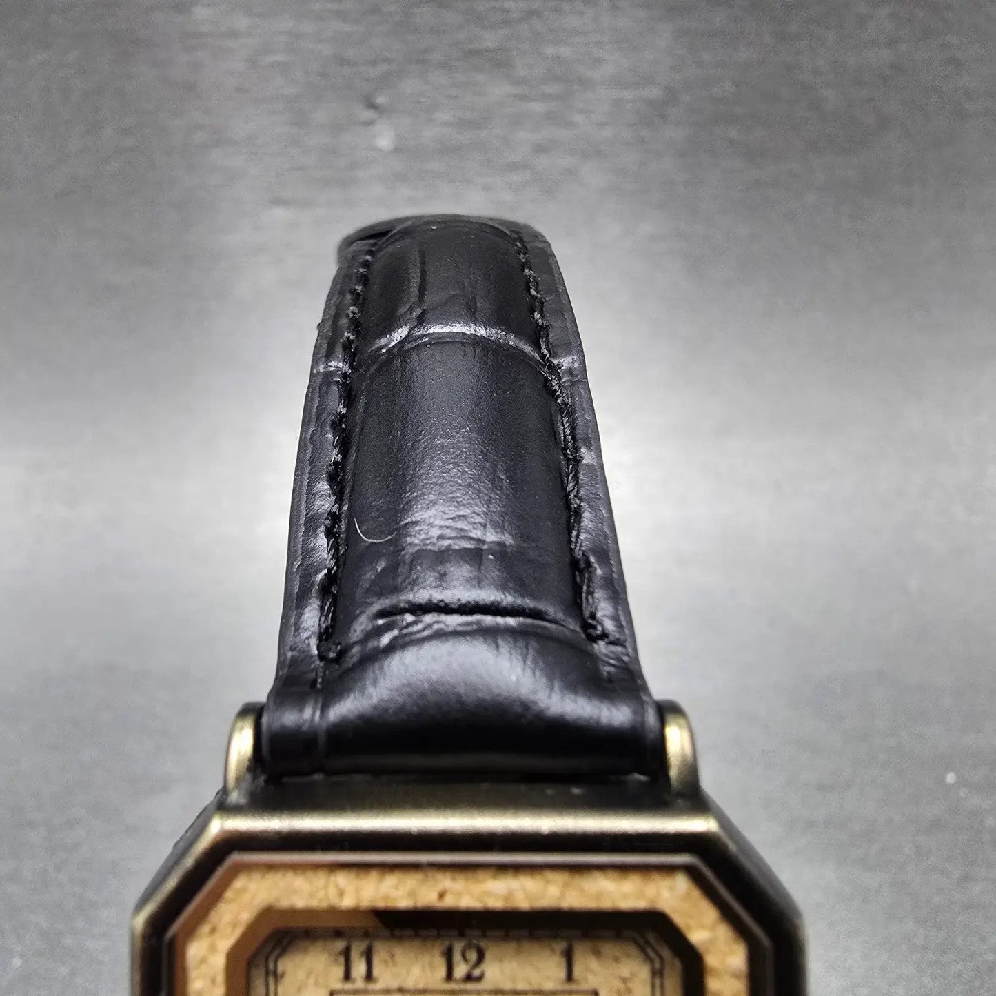 Citizen Tank Watch Men 27mm Brown Dial Black Tone Octagon 3621-361075 NewBattery4