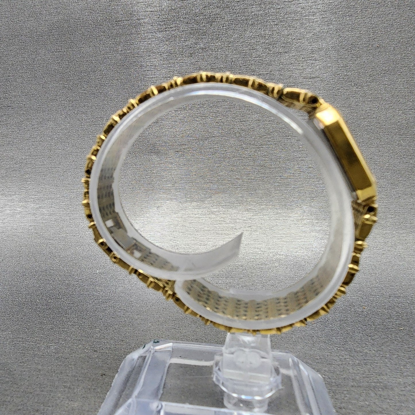Seiko Tank Watch Women 16mm Champagne Dial Gold Tone 2c205449 New Battery8