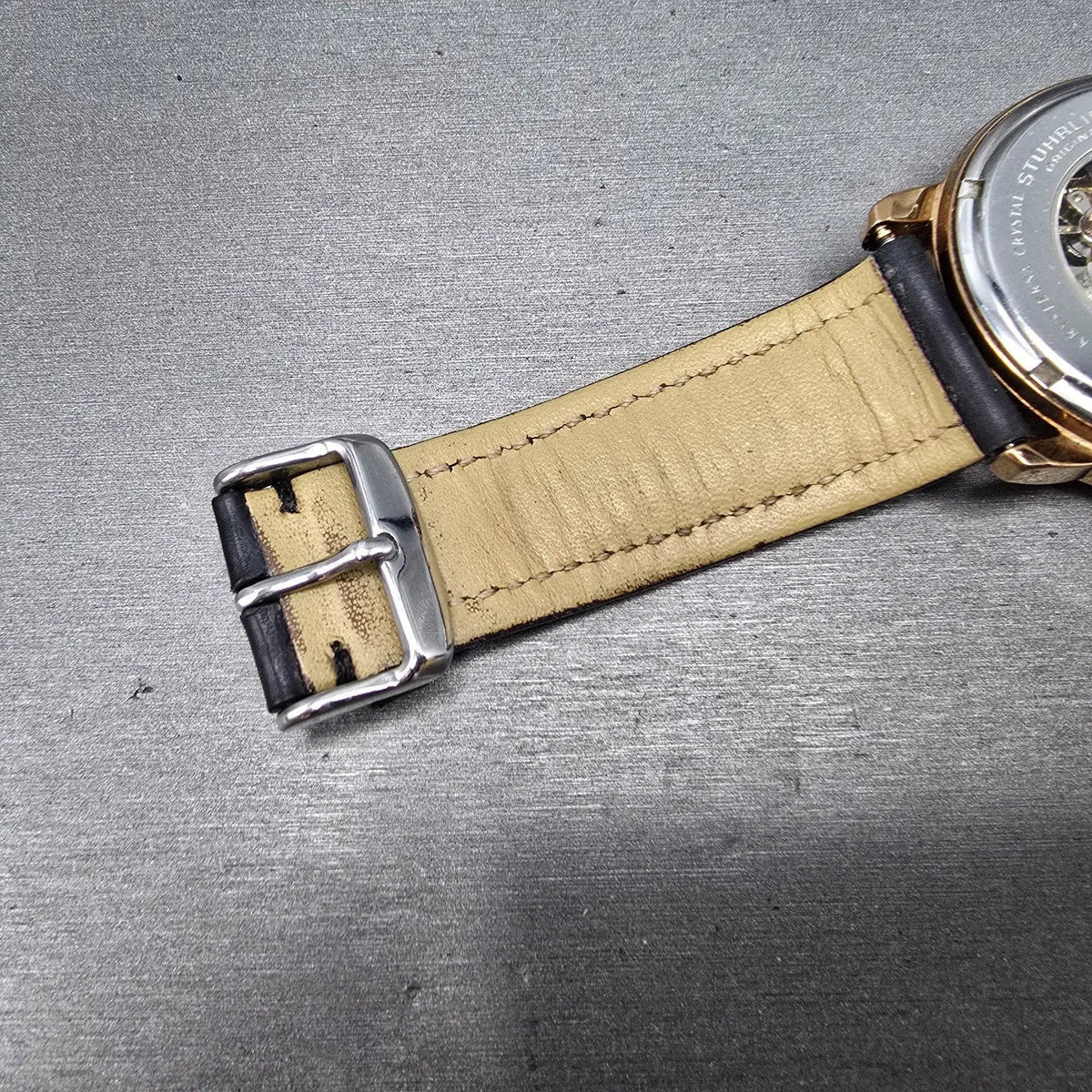 Stührling Automatic Skeleton Watch Men 44mm White Dial Rose Gold ST-90050 PARTS12