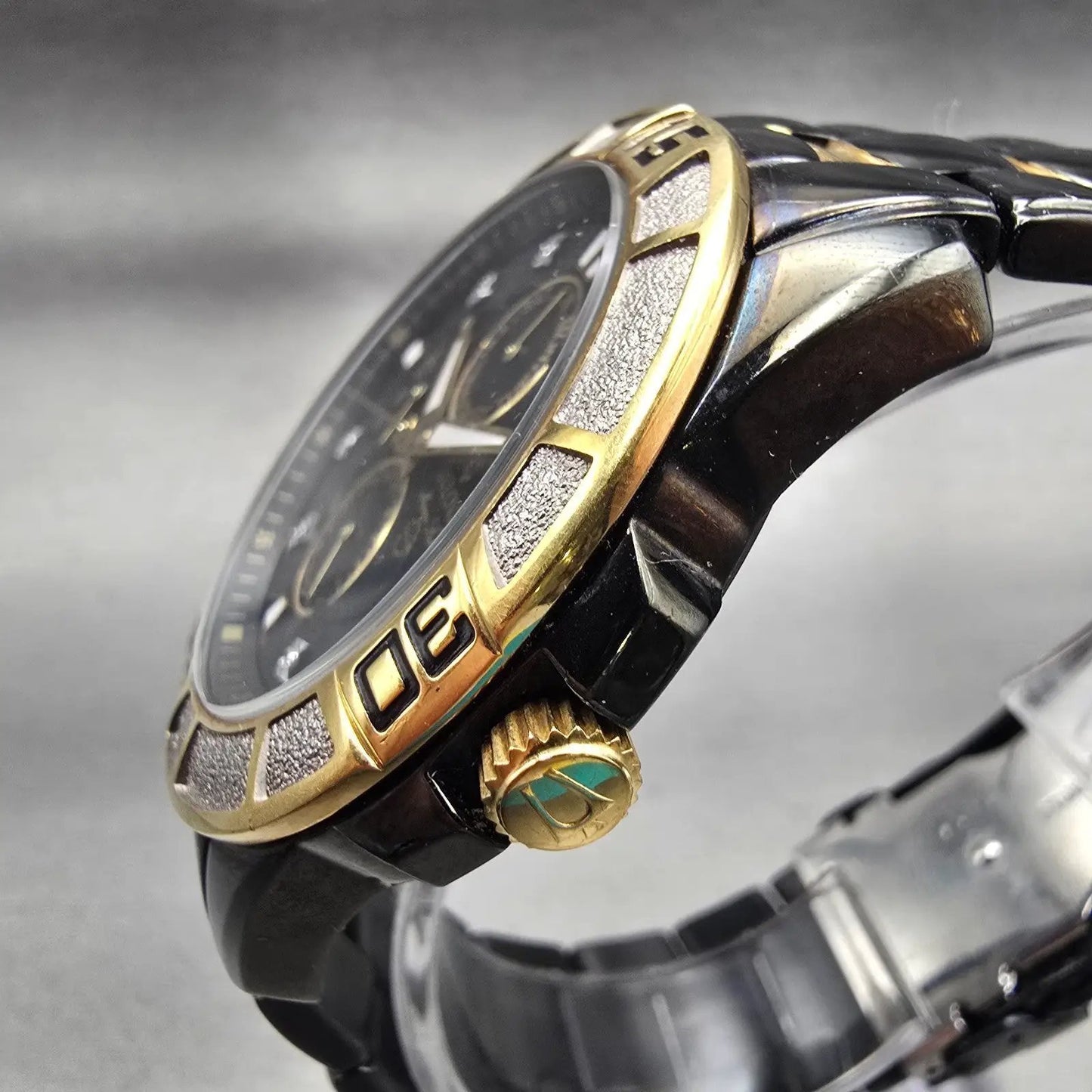 Bulova Marine Star Watch Men 42mm Black Dial Two Tone Daydate 98D0002 New Batt2