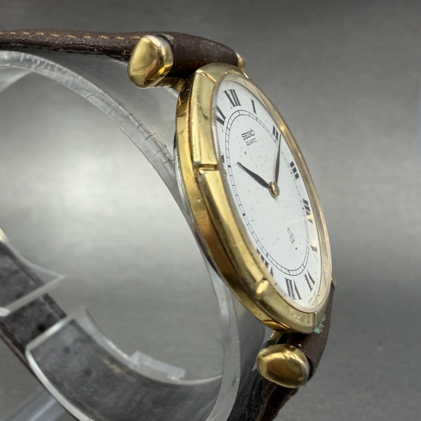 Seiko Watch Men 31mm White Dial Gold Tone Round 2620-0010 New Battery3