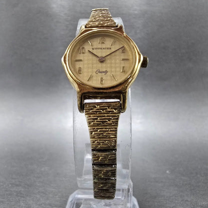 Wittnauer Watch Women 20mm Gold Dial Gold Tone Round New Battery VTG6