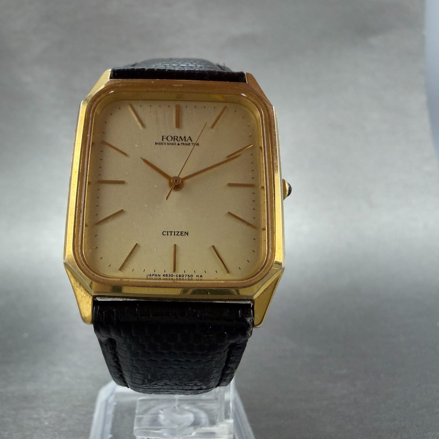 Citizen Forma Tank Watch Men 28mm Champagne Dial Gold Tone 4630-E60663 New Batt5