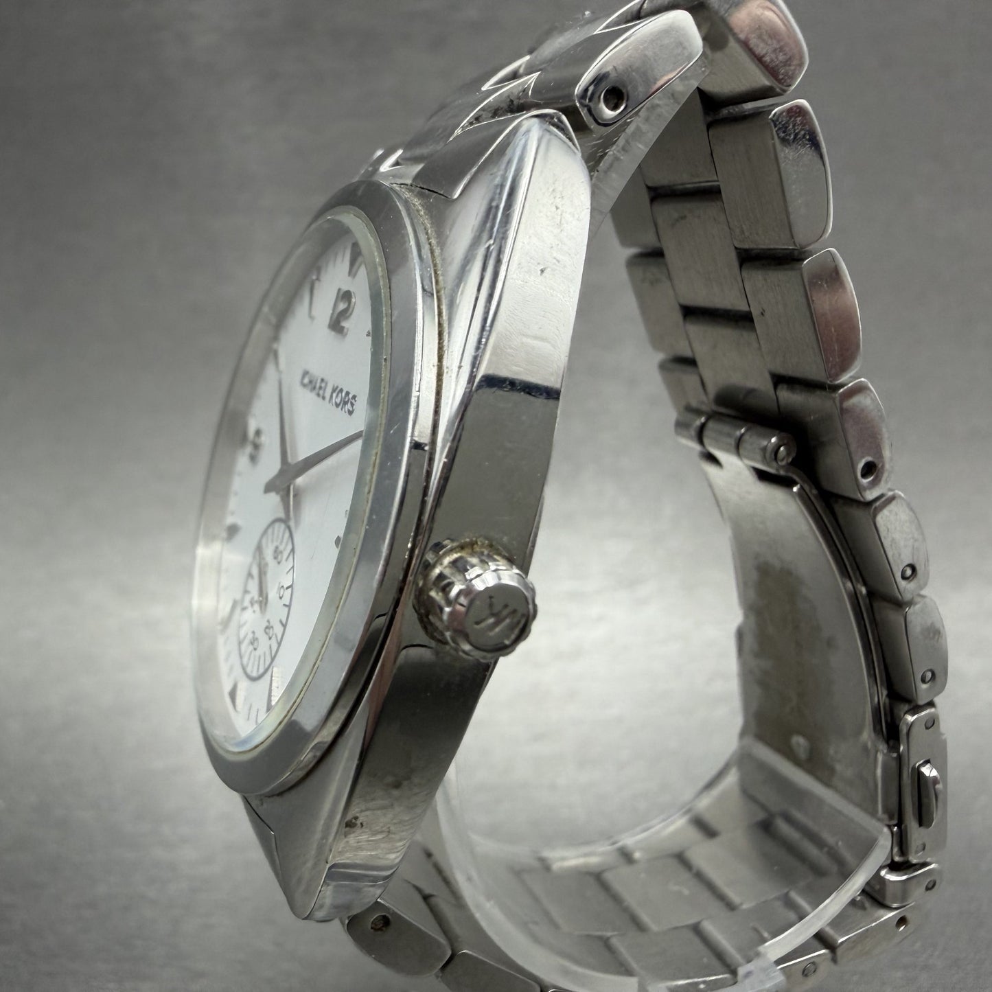 Michael Kors Callie Watch Women 36mm White Dial Steel Round Small MK3342 New Bat2