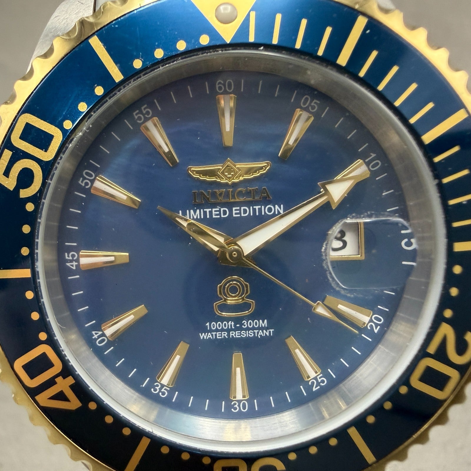 Invicta Grand Diver Automatic Watch Men 47mm Blue Dial Two Tone Date 23305 Runs1