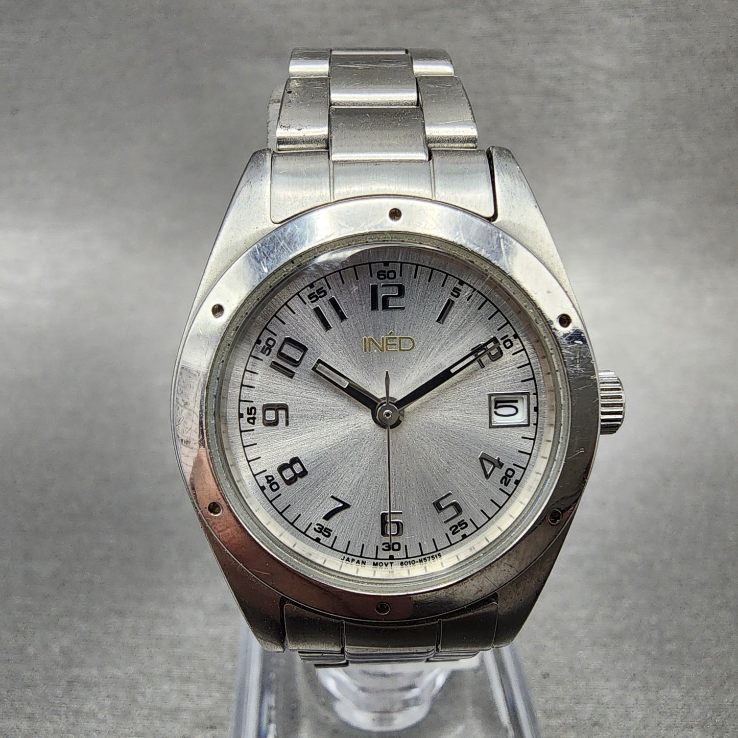 Citizen INED Watch Women 26mm Silver Dial Silver Tone Date Round New Battery0
