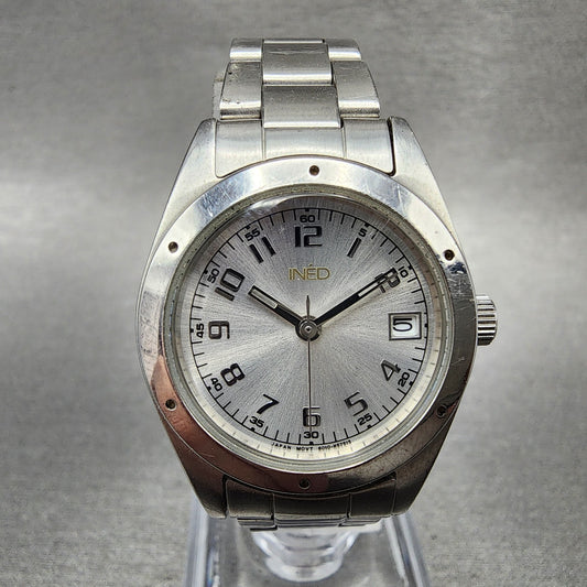 Citizen INED Watch Women 26mm Silver Dial Silver Tone Date Round New Battery0