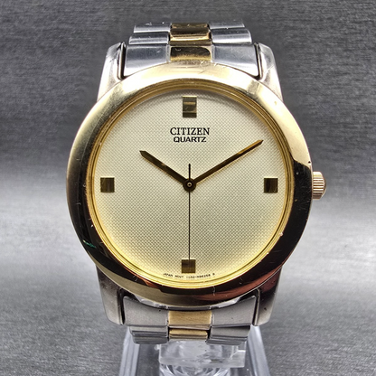 Citizen Mens Watch 35mm Champagne Dial Two Tone Round 1032-S77147 New Battery L0