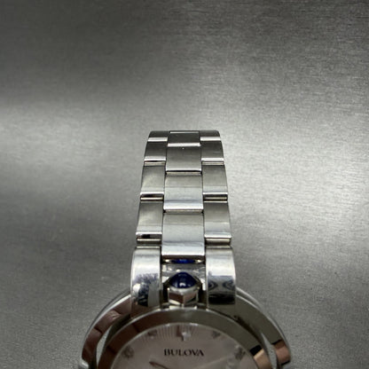 Bulova Rubaiyat Watch Women 35mm White Dial Stainless Steel Diamond 96p1844
