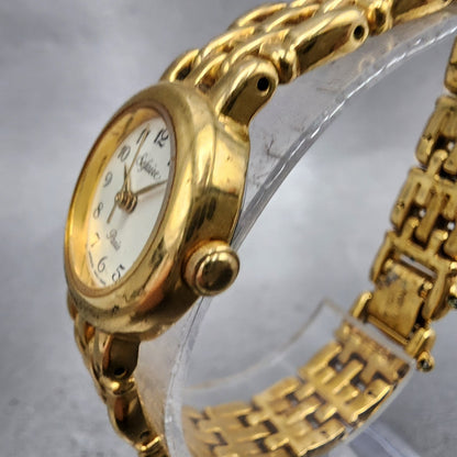 Seiko ALBA Sefaire Watch Women 20mm White Dial Gold Tone Round New Battery2