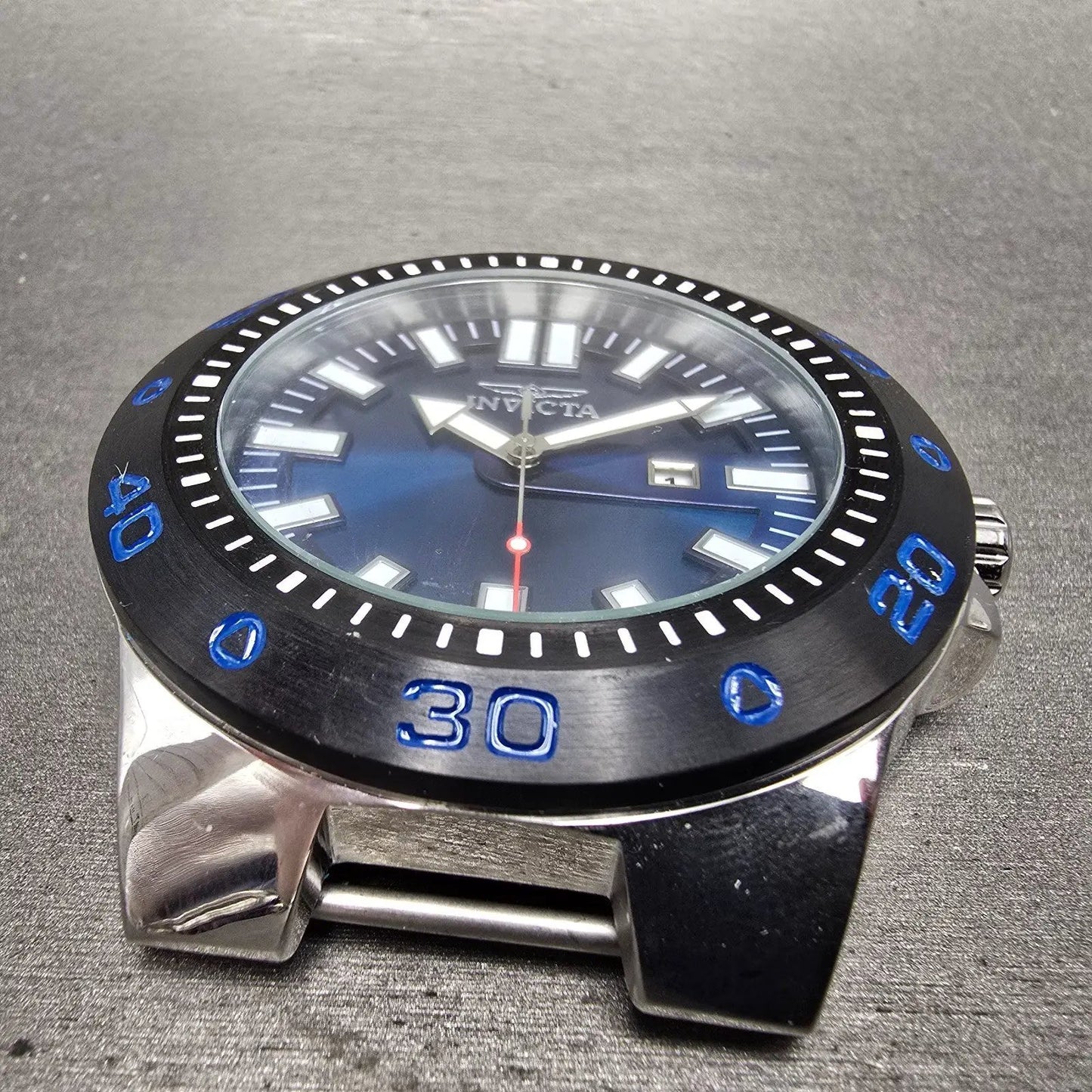 Invicta Pro Diver Watch Men 52mm Blue Dial Silver Tone Date 23482 New Battery6