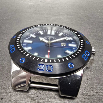 Invicta Pro Diver Watch Men 52mm Blue Dial Silver Tone Date 23482 New Battery6