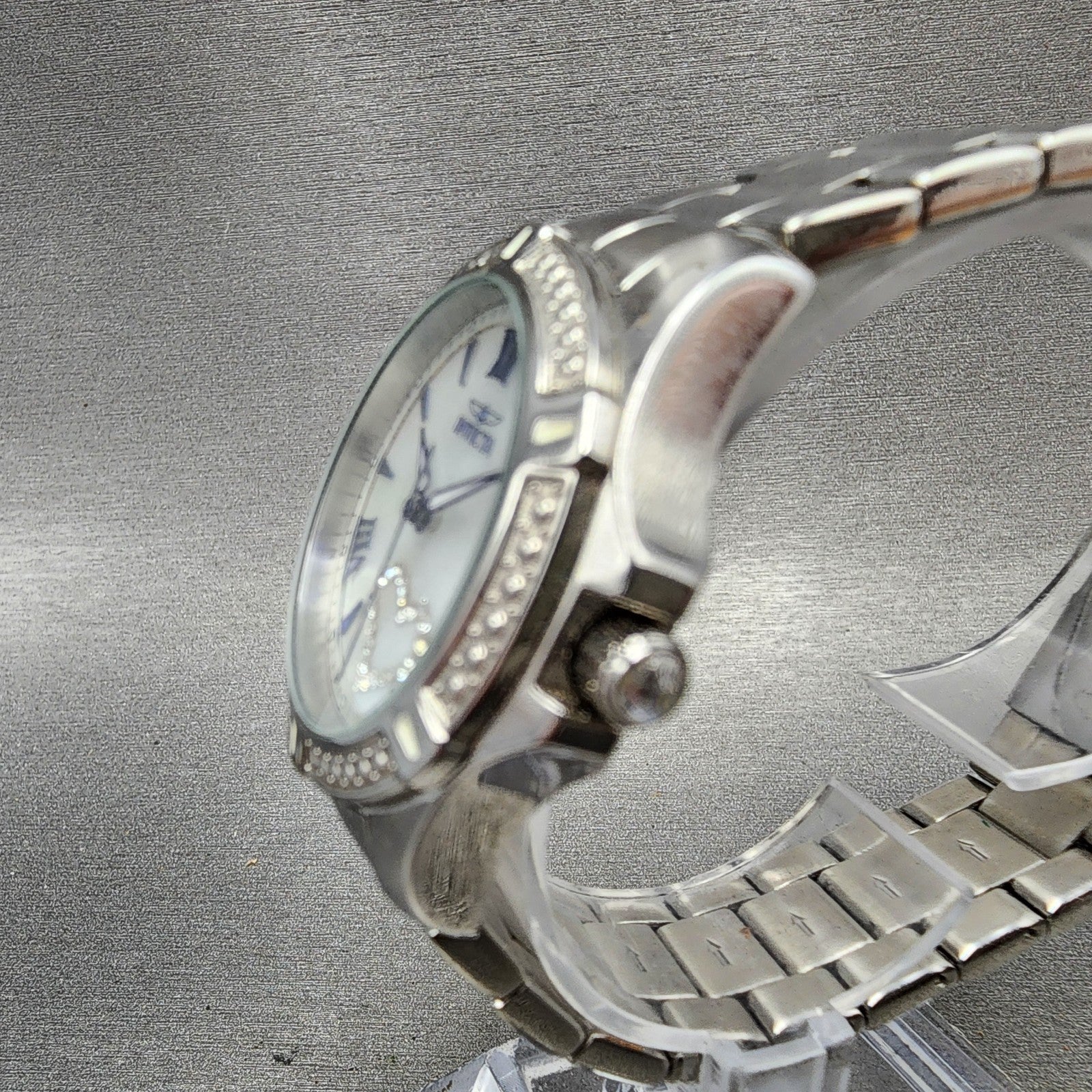 Invicta Angel Watch Women 35mm MOP Dial Silver Tone Round 23655 New Battery2