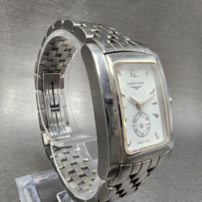 Longines Dolce Vita tank Watch Women 20mm White Dial Steel Rectangle New Battery3