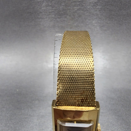 Seiko Tank Watch Women 16mm Gold Dial Gold Tone 113849 Rectangle Manual Wind4
