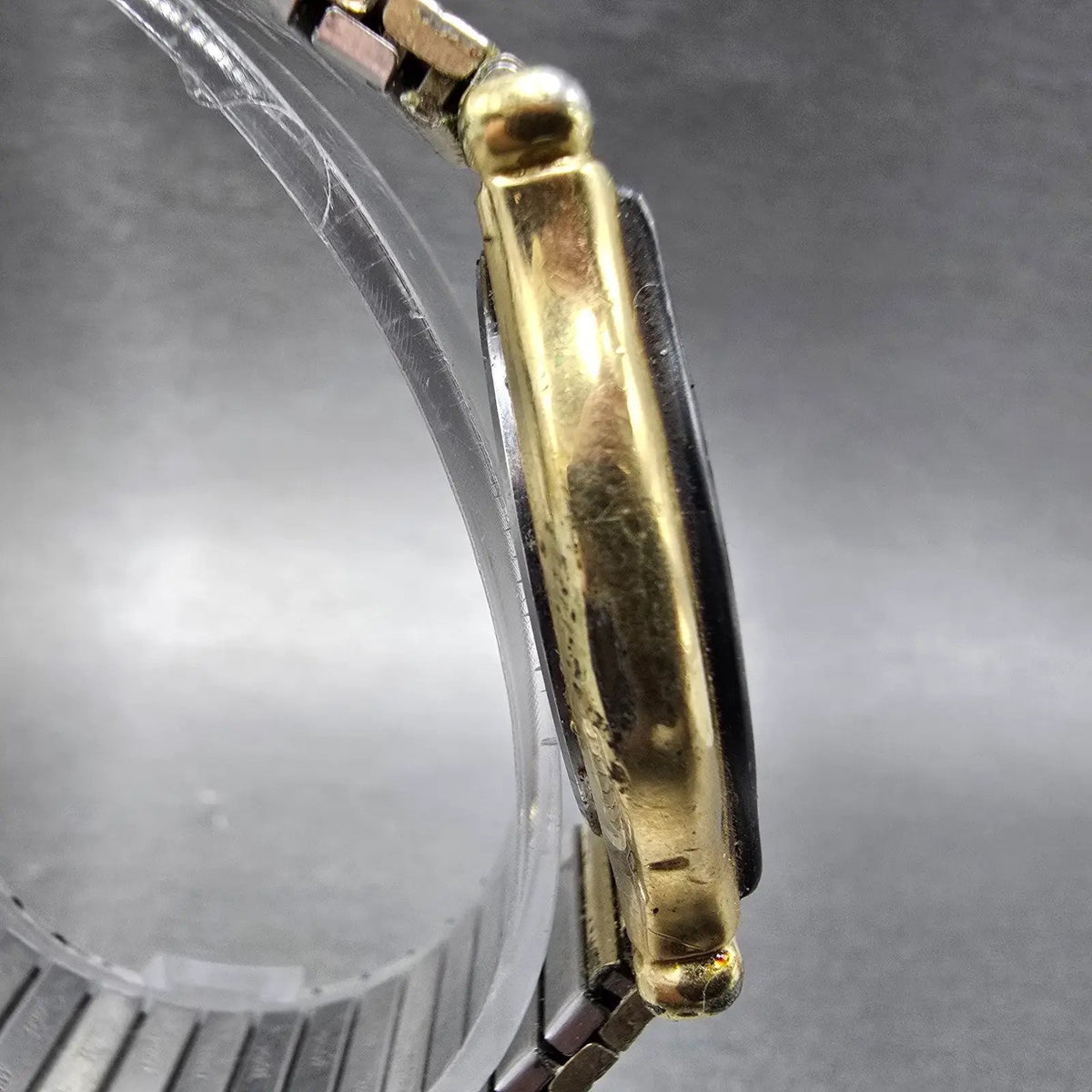 Seiko Watch Men 32mm Black Dial Gold Date 2A23 Movement 0149 VTG JPPARTS4
